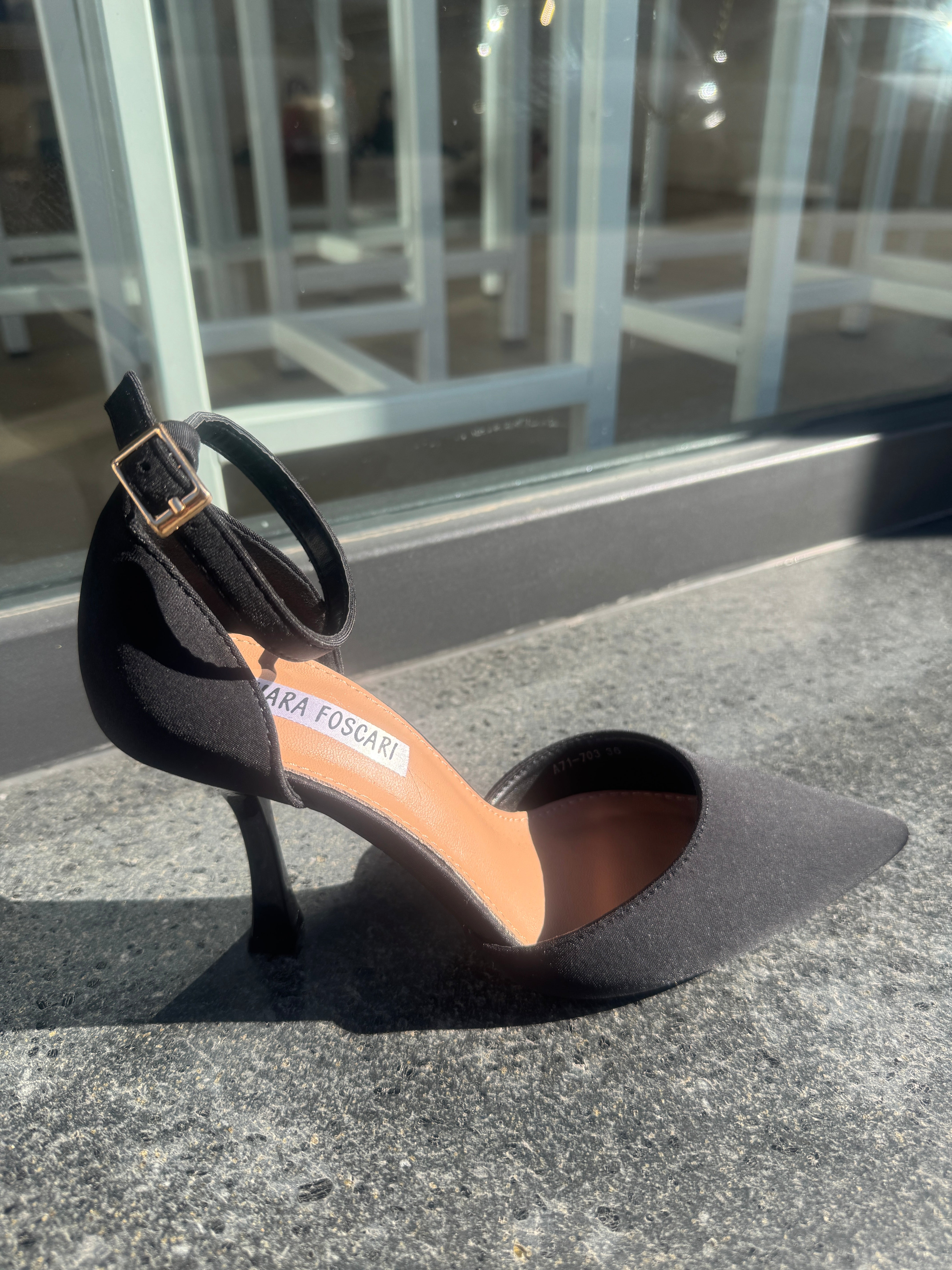 Décolleté Lidia  raso nero